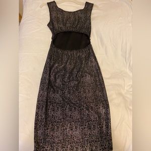 Black Evening Dress with Silver